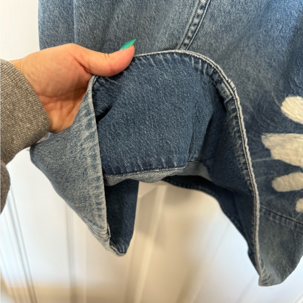 Madewell Shibori Denim Scoopneck Mini Dress EUC Large - Picture 12 of 16